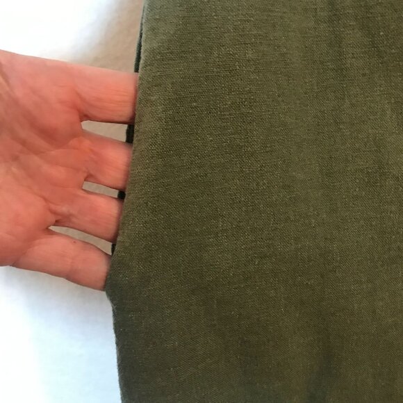 BBriggs Short Dress Size S Green Linen Blend Sleeveless Ruffled V-Neckline - Picture 7 of 11